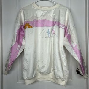 Vtg 80s Adidas Ski Sweatshirt M Silky Lined Retro Urban Athleisure Streetwear